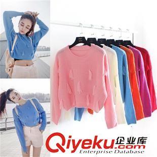 針織衫 2015韓版 學院風糖果色可愛流蘇設計時尚短款針織衫上衣圖片|針織衫 2015韓版 學院風糖果色可愛流蘇設計時尚短款針織衫上衣產品圖片由深圳市寶安區石巖菲兒雅制衣廠公司生產提供-